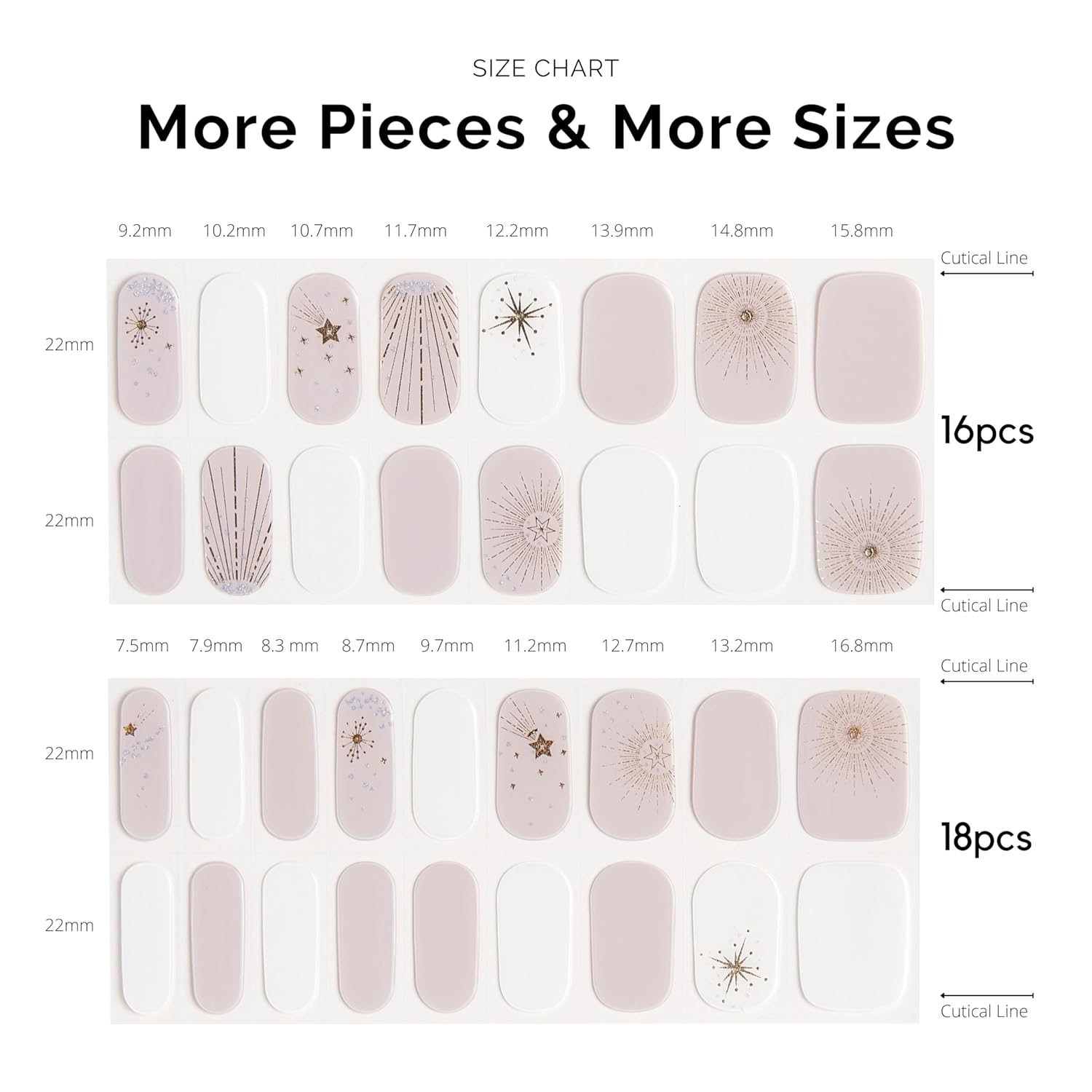NAILOG Tiras de uñas de gel semicuradas, 34 piezas, compra 2 y obtén 1 lámpara UV, envolturas adhesivas de esmalte de uñas de larga duración con