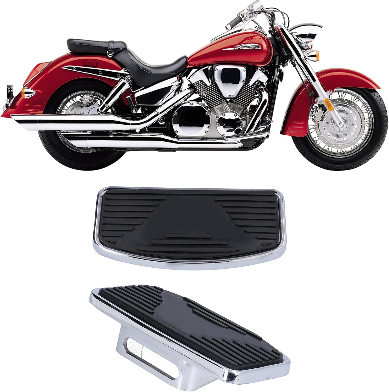 Juego de 2 piezas de suelo ajustable para motocicleta, reposapiés ancho, reposapiés de pasajero, apto para VTX1300 VTX1800