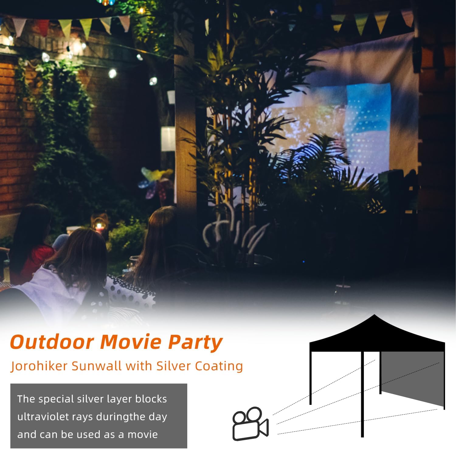 Instant Canopy SunWall – Toldo de pared lateral de 10 x 10 pies, para tienda de campaña desplegable, solo 1 pared lateral (10 x 10 pies, blanco)
