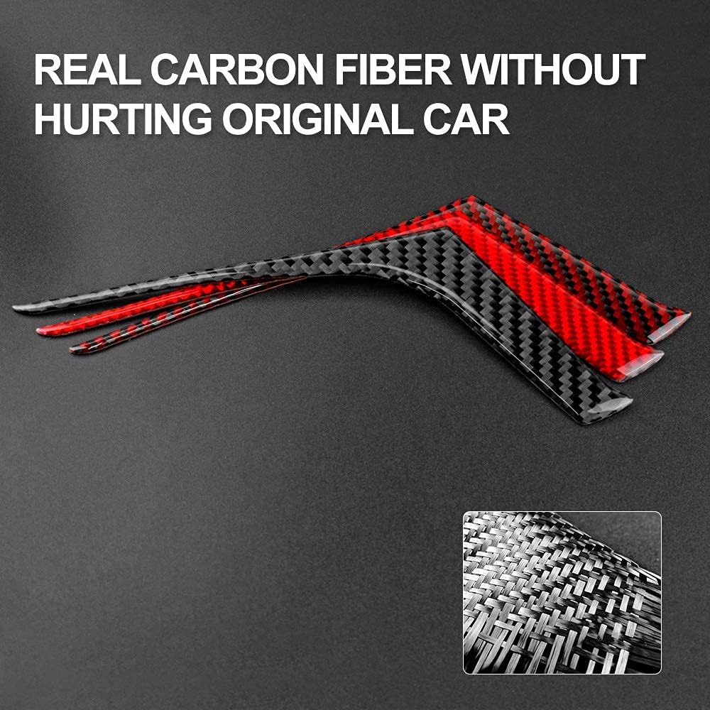 AIRSPEED Adhesivo de botón para volante de automóvil, de fibra de carbono, compatible con accesorios Chevrolet Camaro 2012-2015 (rojo)