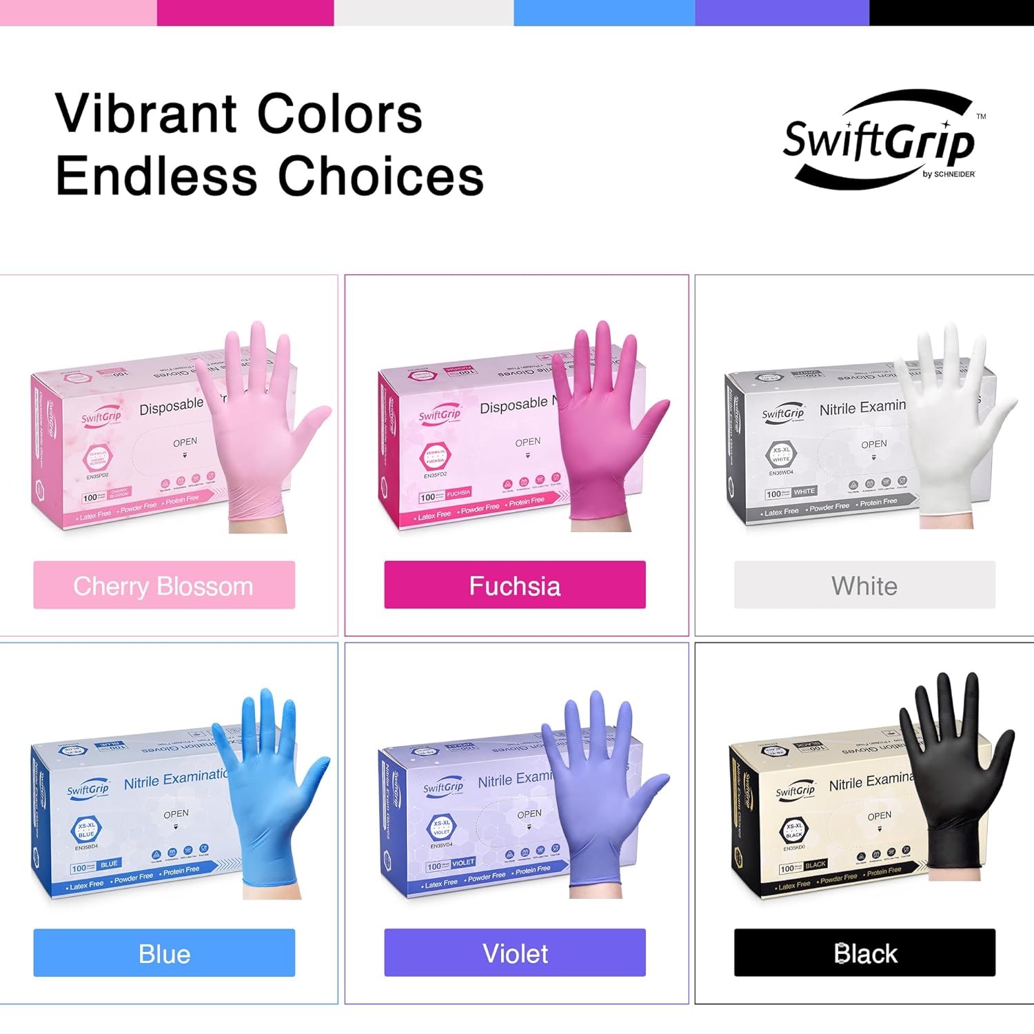 Guantes desechables de nitrilo para examen, 3 mil, talla M, caja de 1000, guantes de nitrilo blanco desechables sin látex para médicos, limpieza,