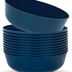 Edge – Cuencos redondos de plástico desechables de 16 onzas (10 unidades), color azul marino, para fiestas, eventos y ocasiones especiales Edge – Cuencos redondos de plástico desechables de 16 onzas (10 unidades), color azul marino, para fiestas, eventos y ocasiones especiales