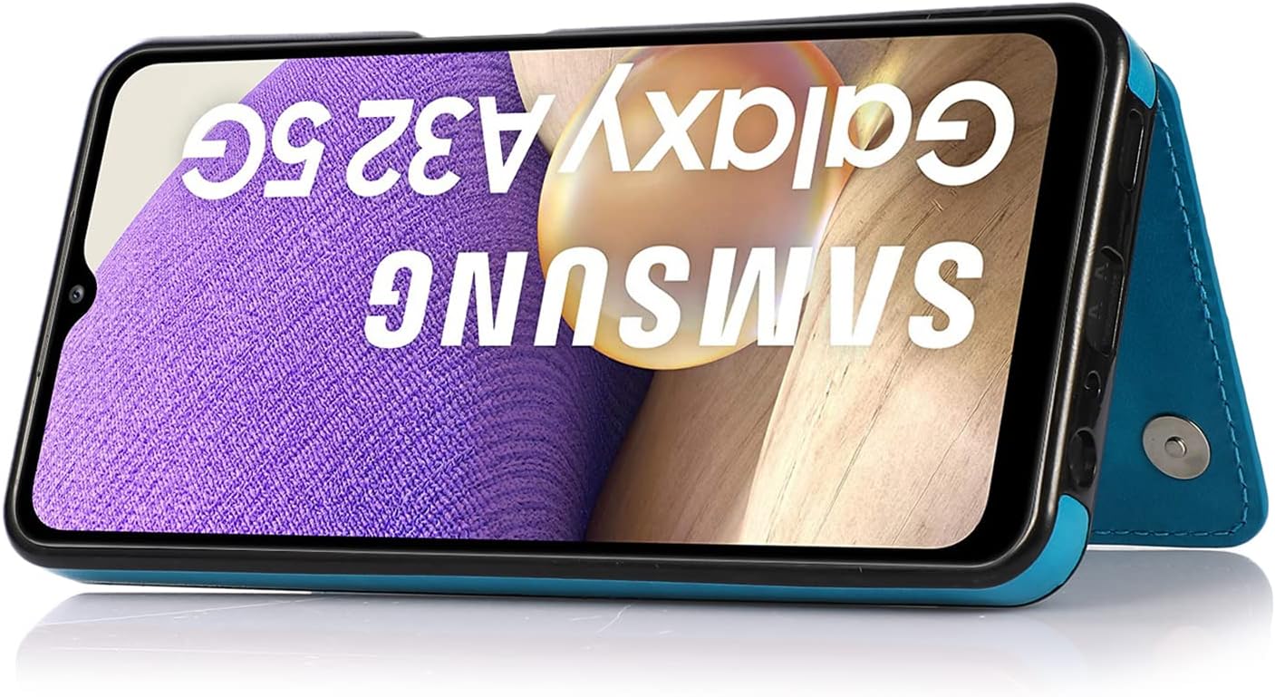 Funda de teléfono para Samsung Galaxy A32 5G de 6.5 pulgadas con protector de pantalla de vidrio templado, tarjeterotarjeterocartera, soporte para