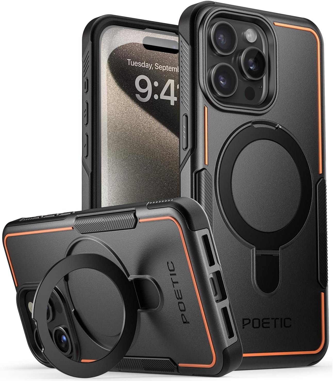 Poetic Neon MagPro – Funda compatible con iPhone 15 Pro Max 5G de 6.7 pulgadas, compatible con MagSafe de doble capa, resistente, resistente, a