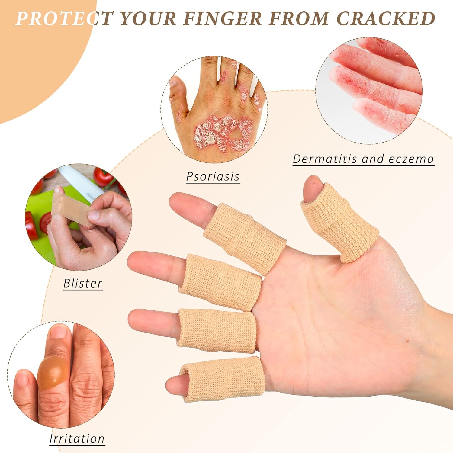 30 fundas para dedos con 1 bolsa de almacenamiento, protector de soporte de férula para el pulgar, cinta elástica transpirable para aliviar el