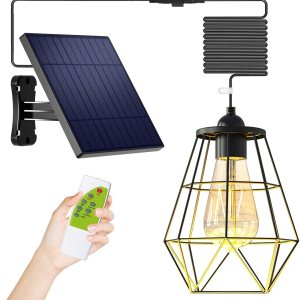 Lámpara solar para exteriores, lámpara colgante con energía solar, cable de 16 pies, temporizador de iluminación del atardecer al amanecer, control Lámpara solar para exteriores, lámpara colgante con energía solar, cable de 16 pies, temporizador de iluminación del atardecer al amanecer, control