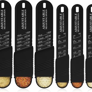 Juego de 6 cucharas medidoras ajustables de plástico y cucharadita de cocina para hornear, cuchara de chef, cucharas medidoras para cocina, Juego de 6 cucharas medidoras ajustables de plástico y cucharadita de cocina para hornear, cuchara de chef, cucharas medidoras para cocina,