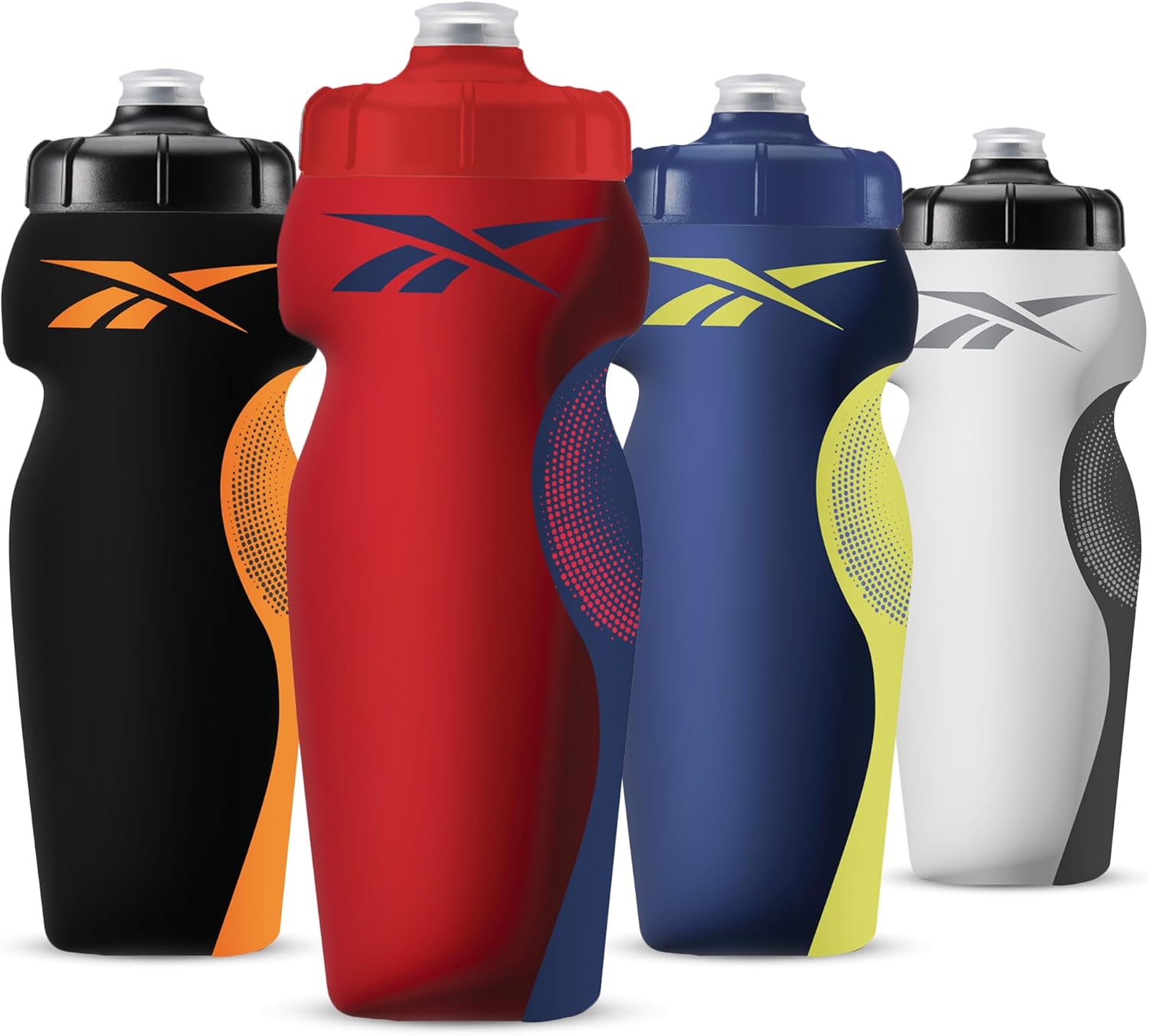 Reebok Botellas de agua para apretar con diseño atlético, botella de agua de 24 onzas, botella de agua deportiva – Botella de agua reutilizable para