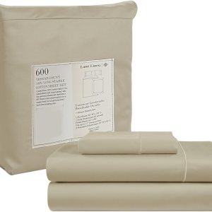 LANE LINEN Juego de sábanas de 100 % algodón individual  3 piezas  Sábanas de algodón de 600 hilos tamaño individual  Sábanas de hotel ultrasuaves y LANE LINEN Juego de sábanas de 100 % algodón individual  3 piezas  Sábanas de algodón de 600 hilos tamaño individual  Sábanas de hotel ultrasuaves y
