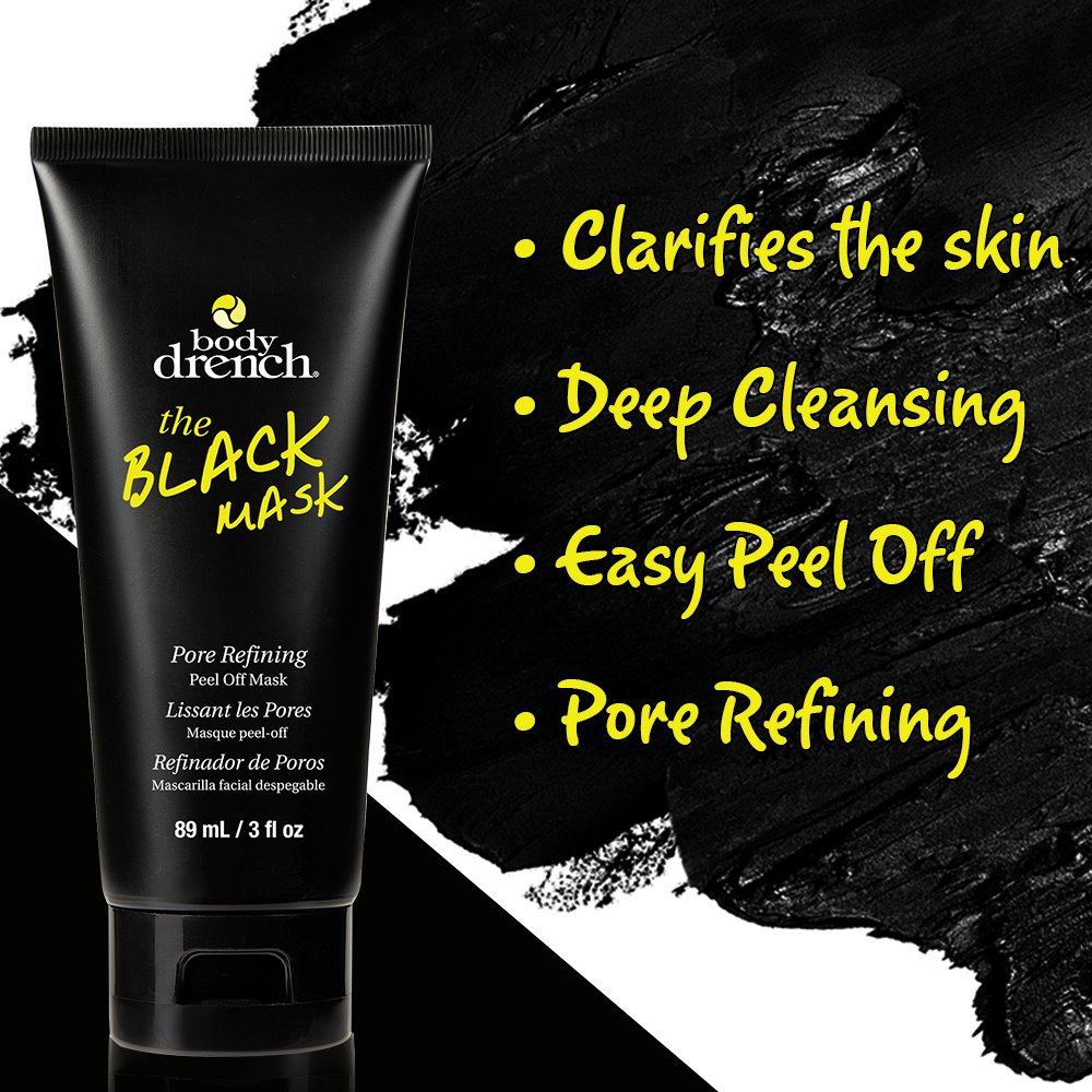 Body Drench The Black Mask, mascarilla facial de refinación de poros, paquete de 2