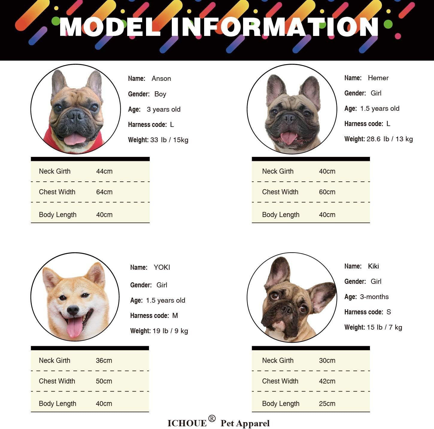 iChoue Arnés para perro, fácil de poner y quitar, arnés ajustable ligero con asa para perros pequeños y medianos, tamaño M