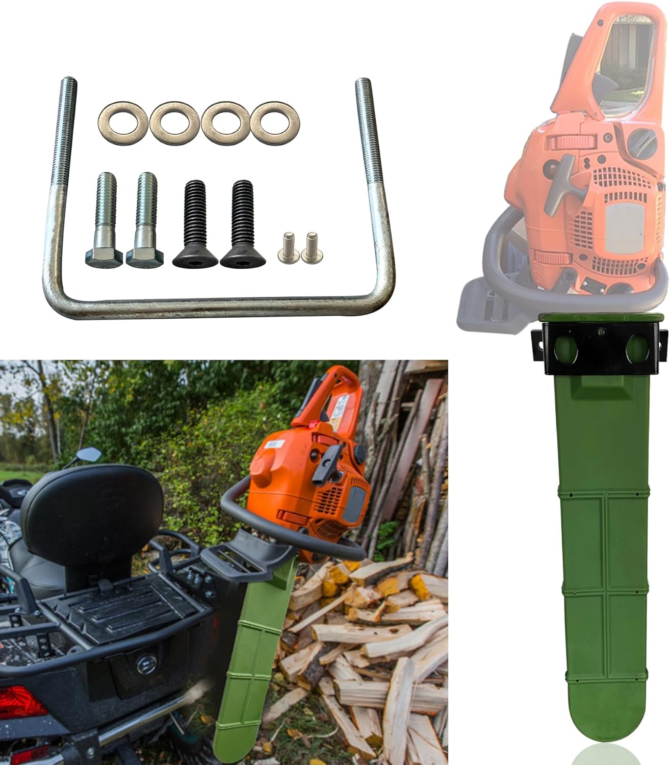 C CLINK Soporte universal para motosierra para tractor de 20 pulgadas, soporte de motosierra para tractor, compatible con tractores, ATV, UTV,