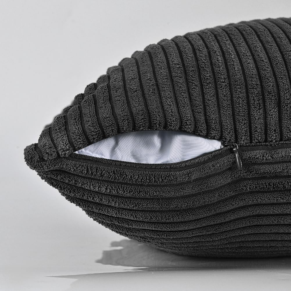 Fancy Homi Fundas de almohada decorativas negras de 16 x 16 pulgadas para sala de estar, sofá, cama, sillón, rústico, bohemio, decoración del hogar,