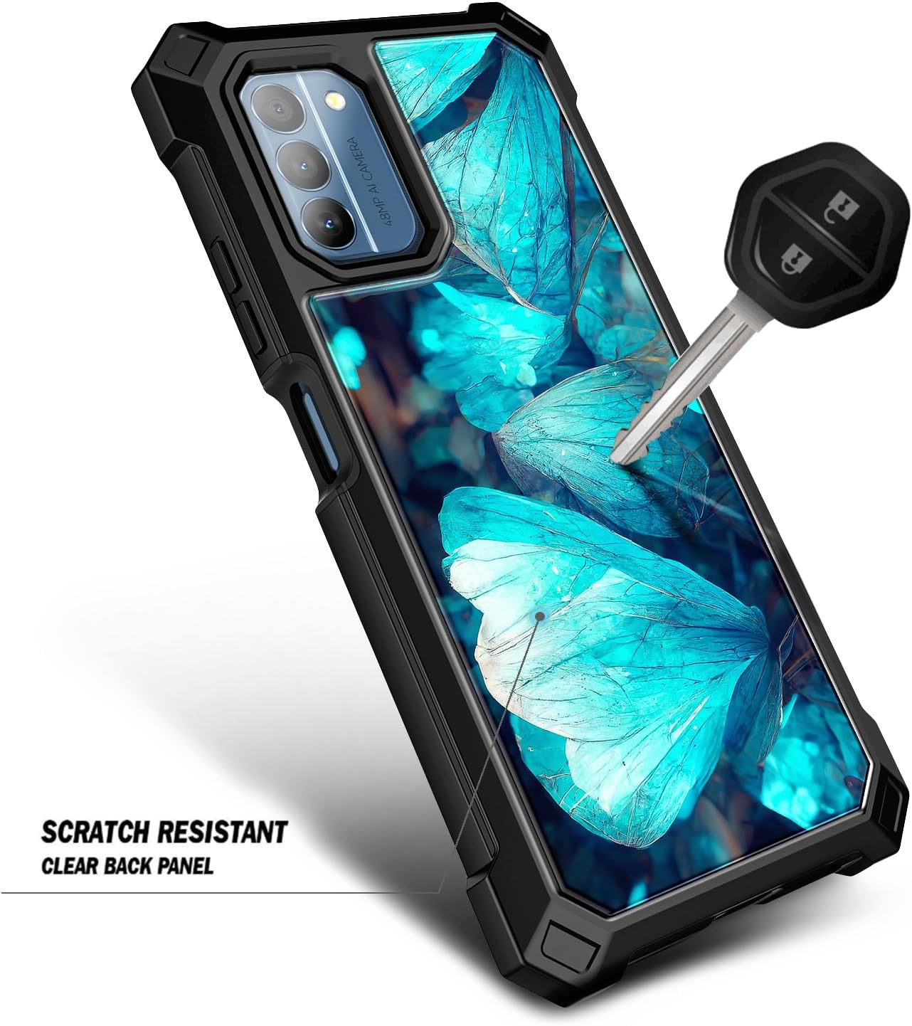 NZND Funda para Nokia C300 (N155DL)Nokia G100 (N150DL) con protector de pantalla incorporado, funda protectora de cuerpo completo a prueba de