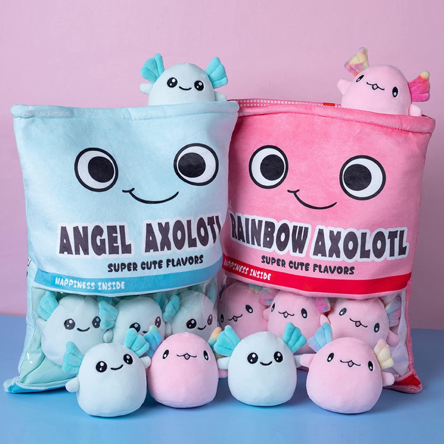 Nenalayo Muñeco de peluche, una bolsa de ajolote, almohada de peluche suave para regalo de cumpleaños, cojín de juguete, regalo para niños (6 bolas