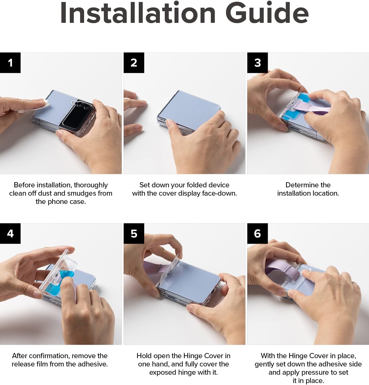 Ringke Cubierta de bisagra protector de bisagra + correa compatible con funda Samsung Galaxy Z Flip 5 y Z Flip 4, accesorio de bisagra duro a prueba