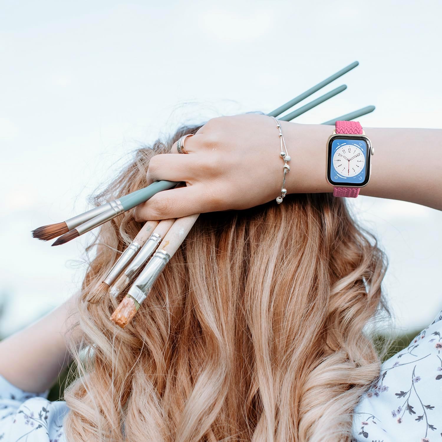 Yaber Correa elástica trenzada para Apple Watch de 1.496 in, 1.575 in, 1.614 in, 1.654 in, 1.732 in, 1.772 in, 1.929 in, para mujeres y hombres,