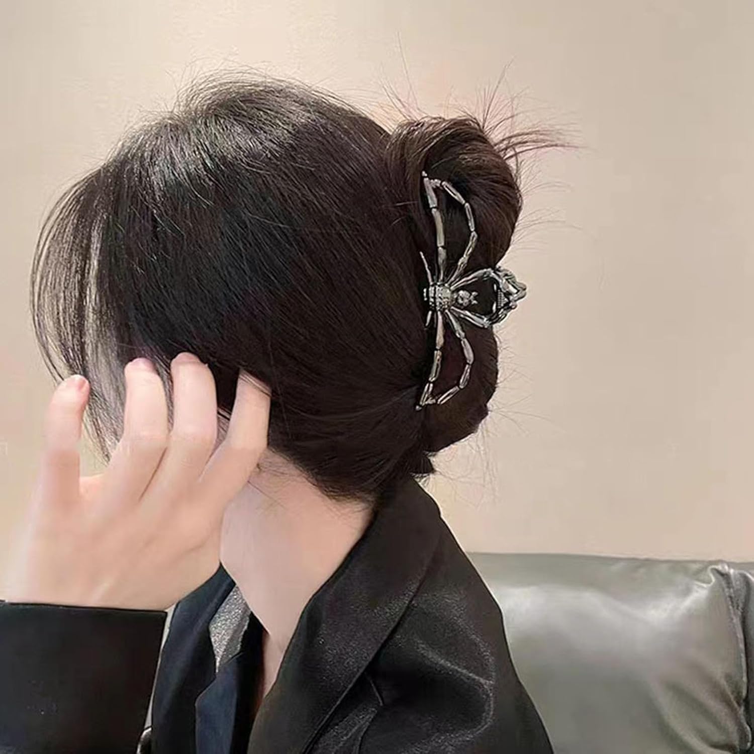Pinzas para el cabello de Halloween, pinzas de metal con diseño de arañas con accesorios para el cabello, pinzas medianas para cabello finogrueso,