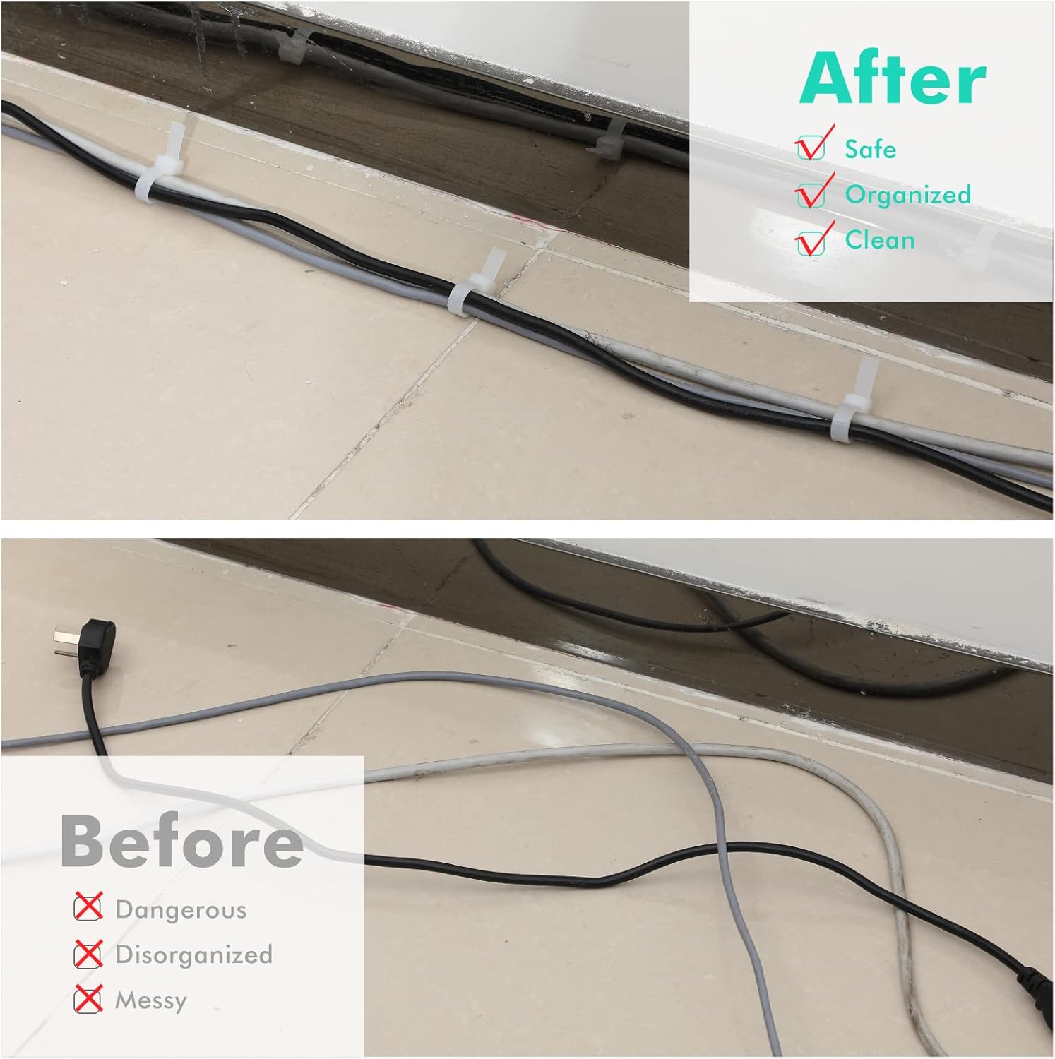 100 bridas para cables resistentes para interiores y exteriores, ataduras de toldos, ramas de cultivo (blanco, 12 pulgadas)