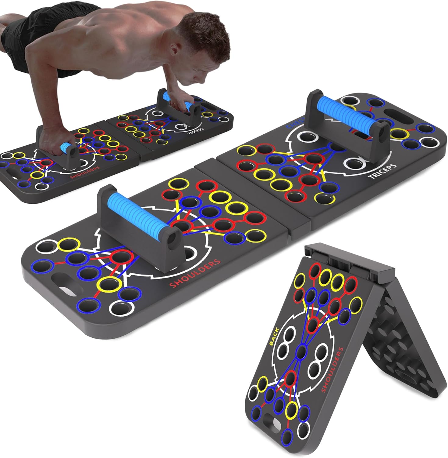 Tabla de flexiones multifuncional, sistema de barra de flexiones para fitness, equipo de ejercicio muscular para piso, pecho, quemar grasa,
