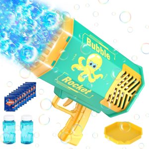 Bazooka – Pistola de burbujas de 69 agujeros con luces coloridas, soplador de burbujas de cohete grande para niños y adultos, juguetes para hacer Bazooka – Pistola de burbujas de 69 agujeros con luces coloridas, soplador de burbujas de cohete grande para niños y adultos, juguetes para hacer