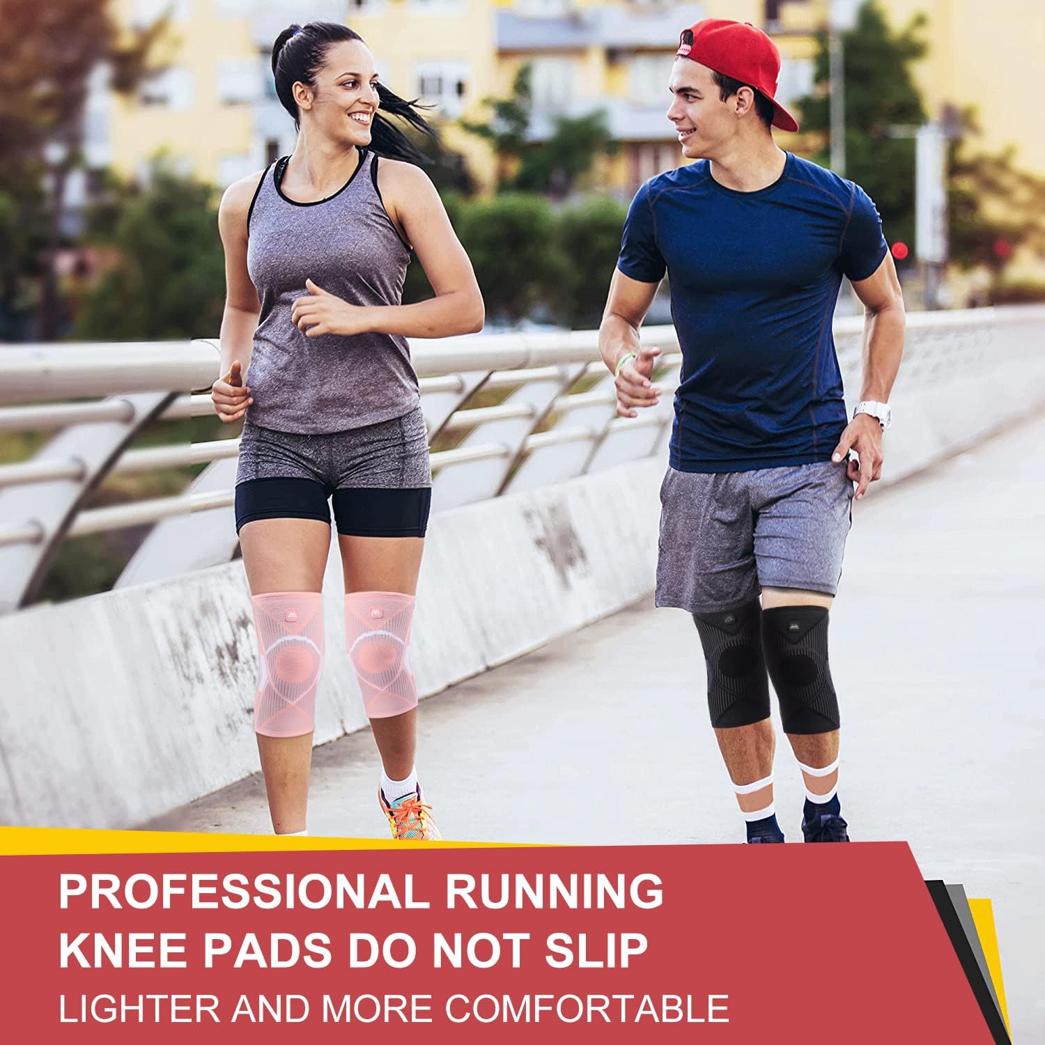 Paquete de 2 rodilleras para dolor de rodilla, para mujeres y hombres, para dolor de rodilla, manga de compresión, desgarro de menisco, ACL,