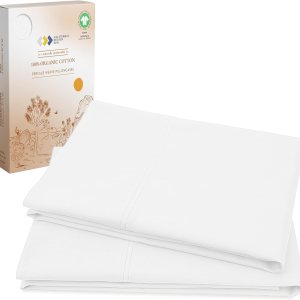 California Design Den – Juego de 2 fundas de almohada 100% de algodón orgánico, tamaño King, con certificado de la Norma Mundial para Textiles California Design Den – Juego de 2 fundas de almohada 100% de algodón orgánico, tamaño King, con certificado de la Norma Mundial para Textiles