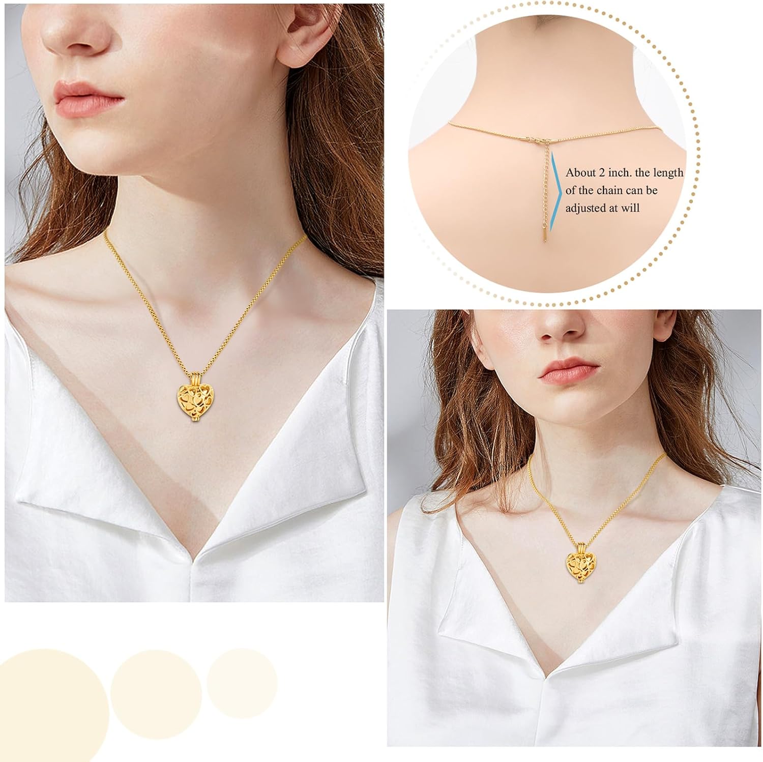 Collar con medallón de cremación conmemorativa con corazón eterno con mini urna para cenizas de seres queridos