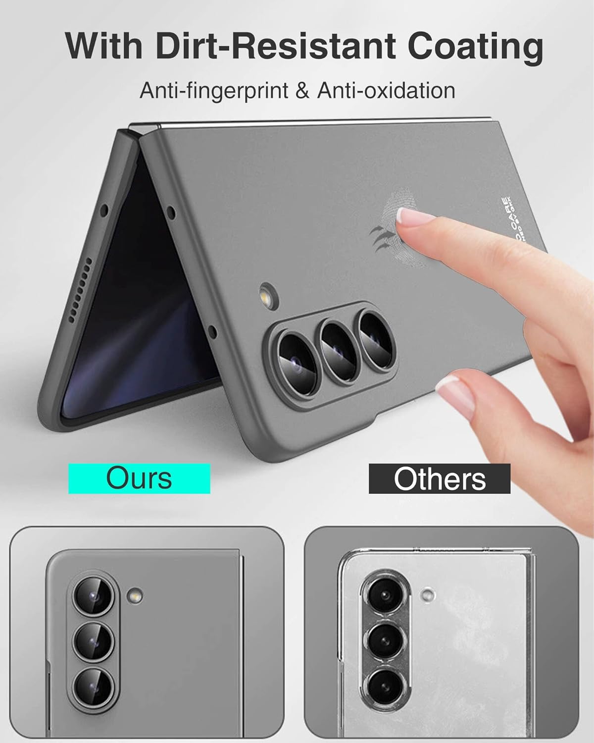 Funda para Samsung Galaxy Z Fold 5, cubierta de cuerpo completo con protector de pantalla integrado, ultra delgada, a prueba de golpes, arañazos,