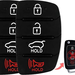 2 botones de goma para llavero de repuesto, compatibles con vehículos Hyundai, MPN TQ8-RKE-3F04-05 2 botones de goma para llavero de repuesto, compatibles con vehículos Hyundai, MPN TQ8-RKE-3F04-05