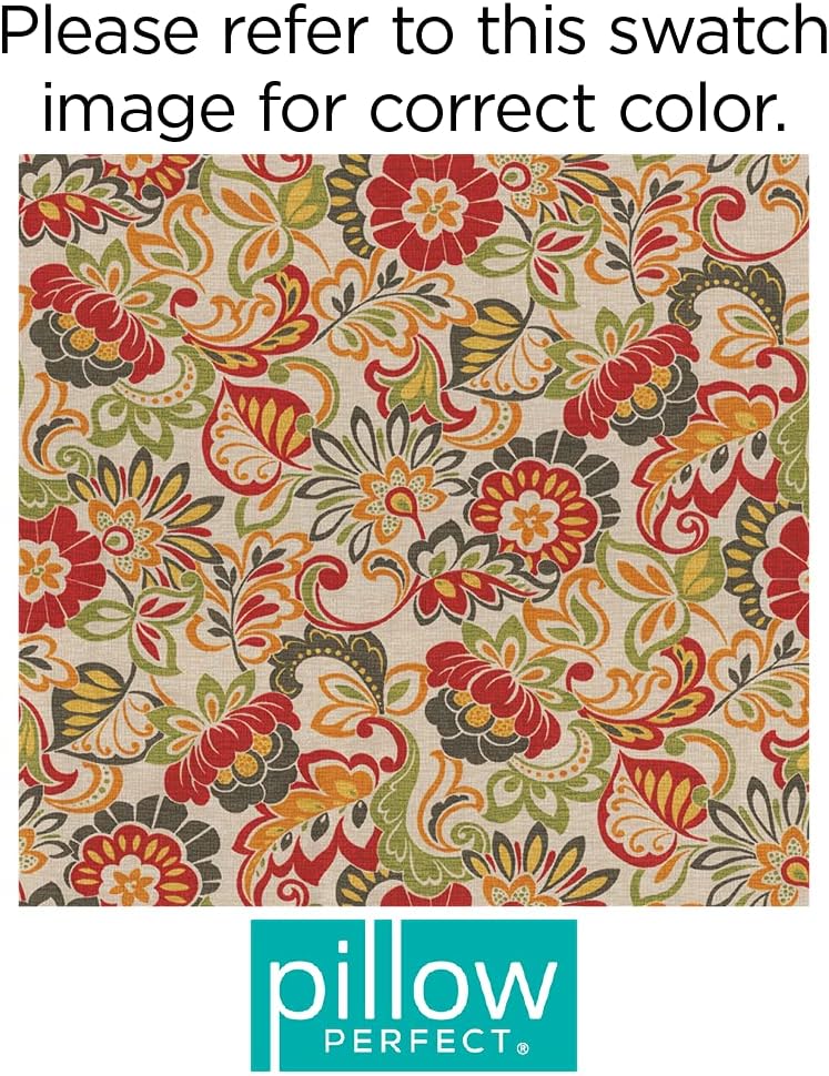Pillow Perfect – Cojín para asiento, estampado Zoe Citrus, esquinas cuadradas, ideal para exterioresinteriores