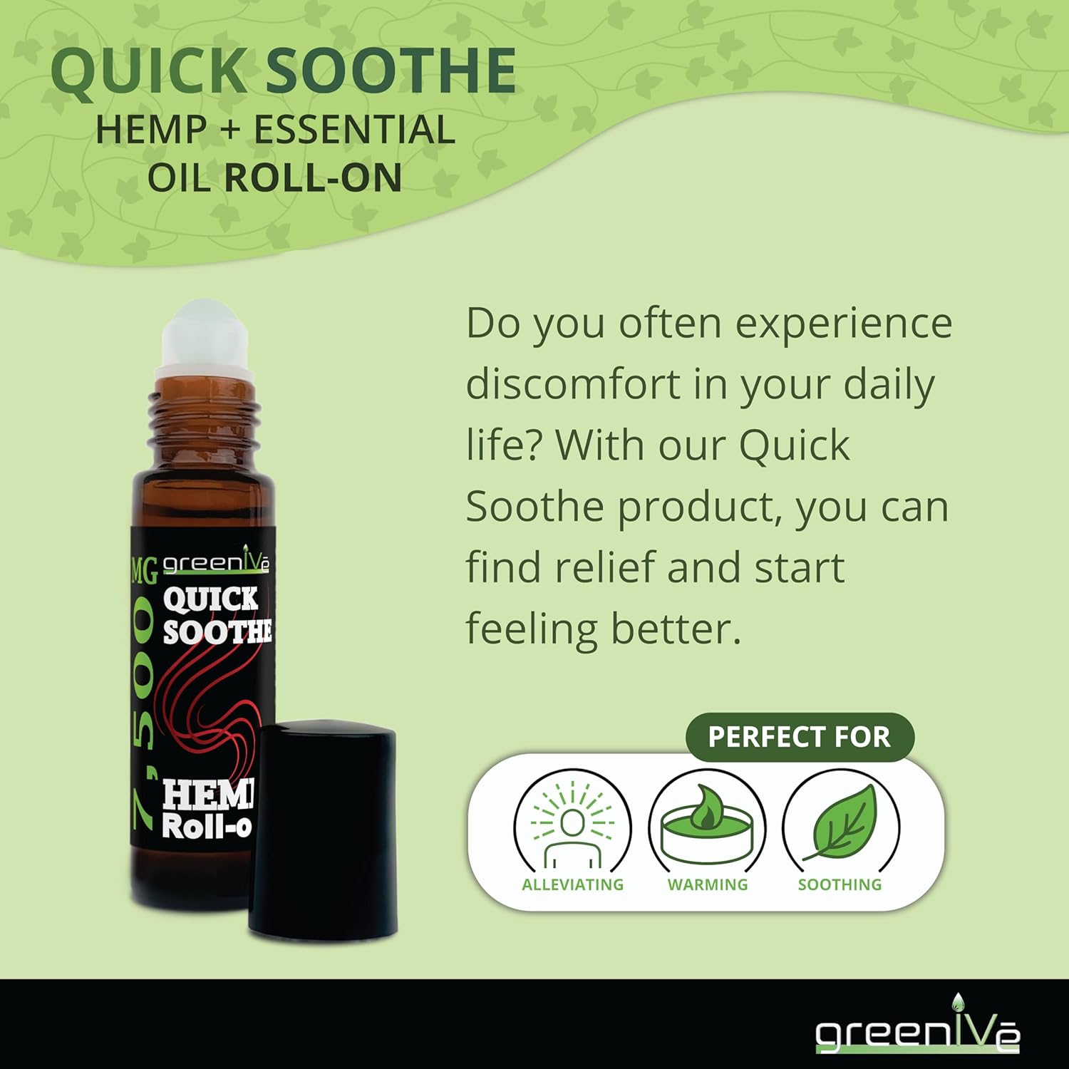 GreenIVe Mezcla de aceites esenciales terapéuticos de cáñamo roll-on de 7,500 mg para articulaciones y resultados de focalización (paquete de 2)
