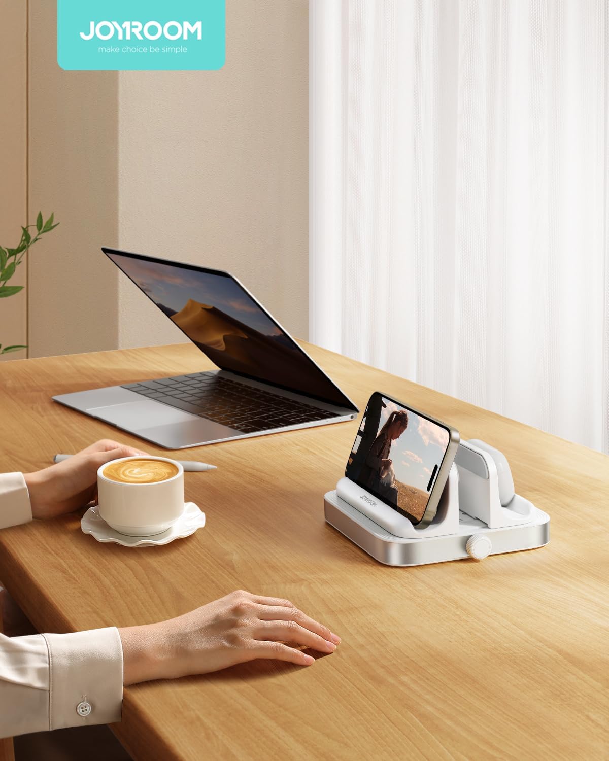 JOYROOM Soporte vertical para laptop, fácil de usar y ahorra espacio Soporte de aluminio para laptop con perillas ajustables para