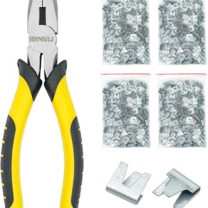 1200 clips de jaula de alambre con alicates a presión de hebilla de jaula de alambre, alicates de alambre de cerdo, alicates de anillo de cerdo para 1200 clips de jaula de alambre con alicates a presión de hebilla de jaula de alambre, alicates de alambre de cerdo, alicates de anillo de cerdo para