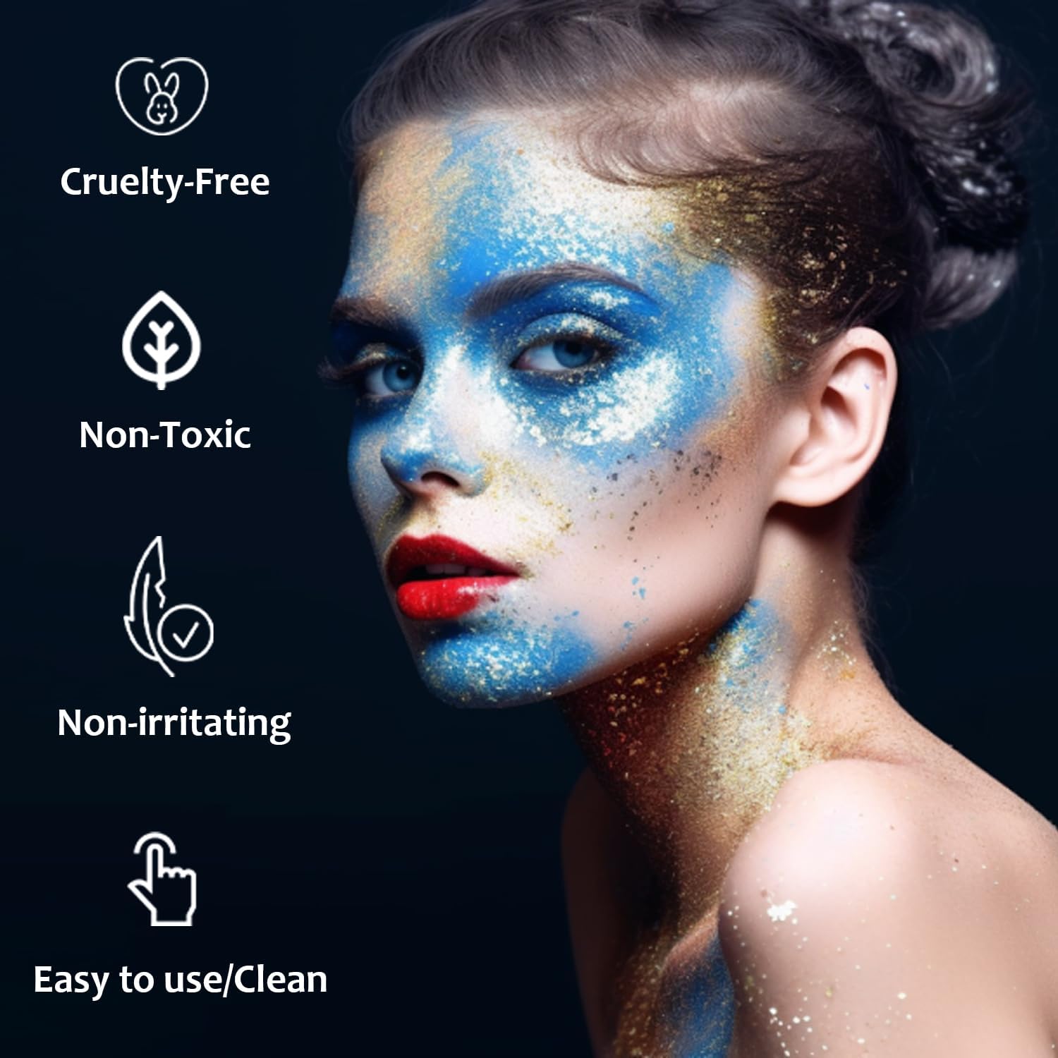 UCANBE Purpurina corporal dorada, barra de purpurina facial para cantantes, conciertos, festivales de música, accesorios de maquillaje con purpurina