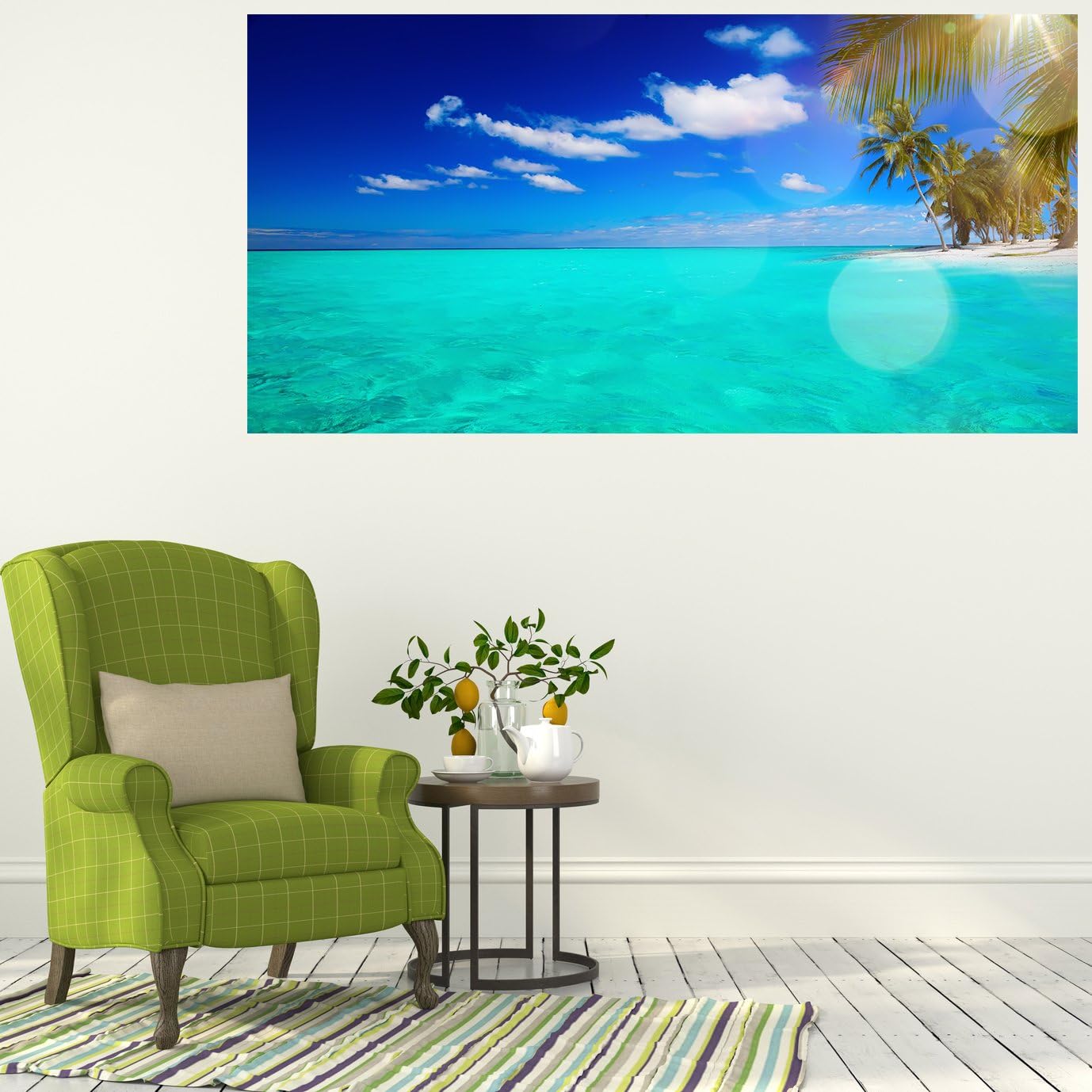 Mi Alma Calcomanías de vinilo extraíbles 3D para pared, calcomanías de vinilo para pared, gran variedad de playas tropicales, fáciles de aplicar,