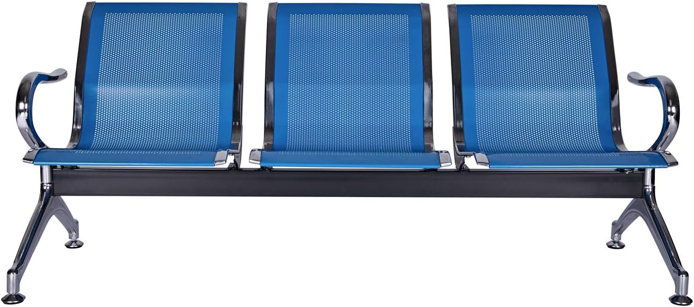 Sillas de sala de espera de 3 asientos, banco de sala de espera con brazos, banco de recepción del aeropuerto, sillas de recepción de invitados,