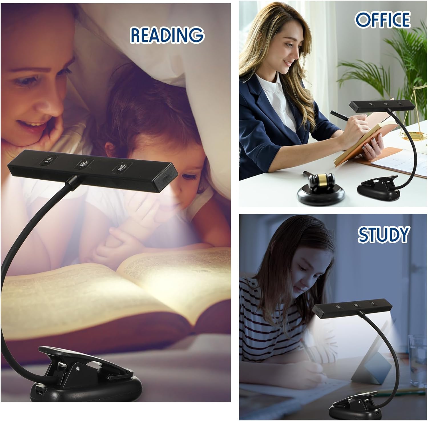 Retisee 4 piezas de luz de soporte de música 18 LED con clip de luz de piano lámpara de lectura ajustable USB y batería AAA (no incluida)funciona