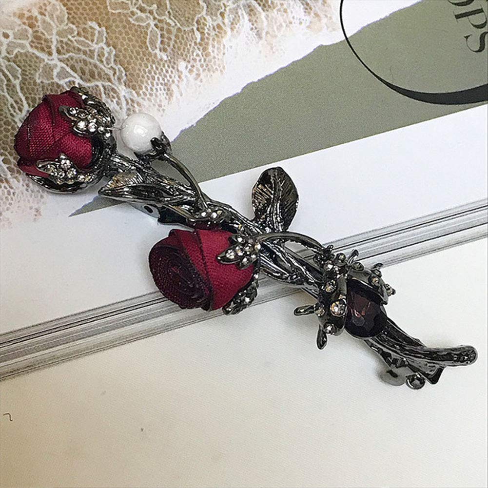 Pinzas para el pelo de novia elegantes de rosas para mujer, accesorios para el cabello, tocado para novias, tocado, estilo flor rosa, pasadores,