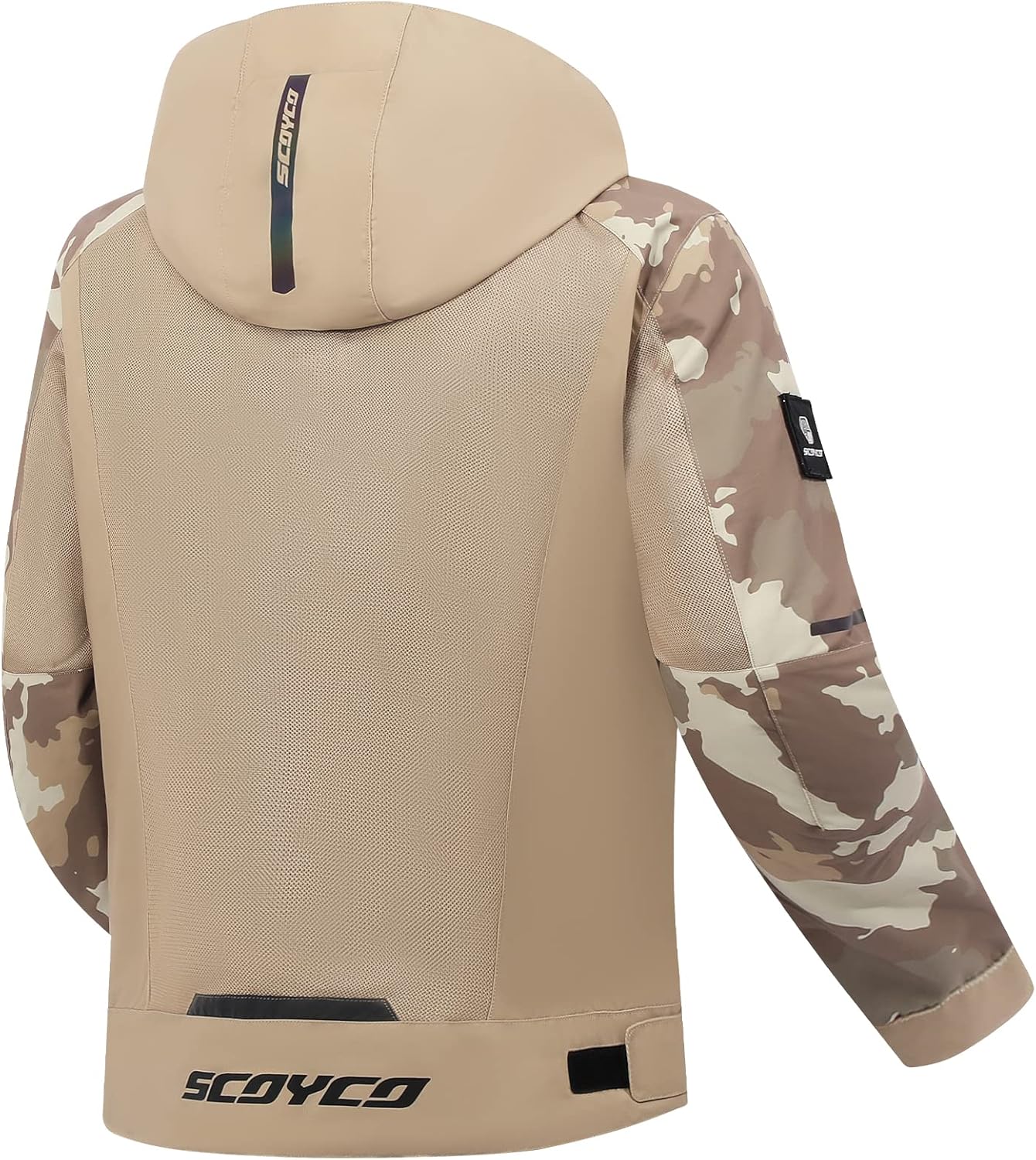 Scoyco Chaqueta de motocicleta con capucha y cremallera blindada CE con capucha extraíble para todas las estaciones