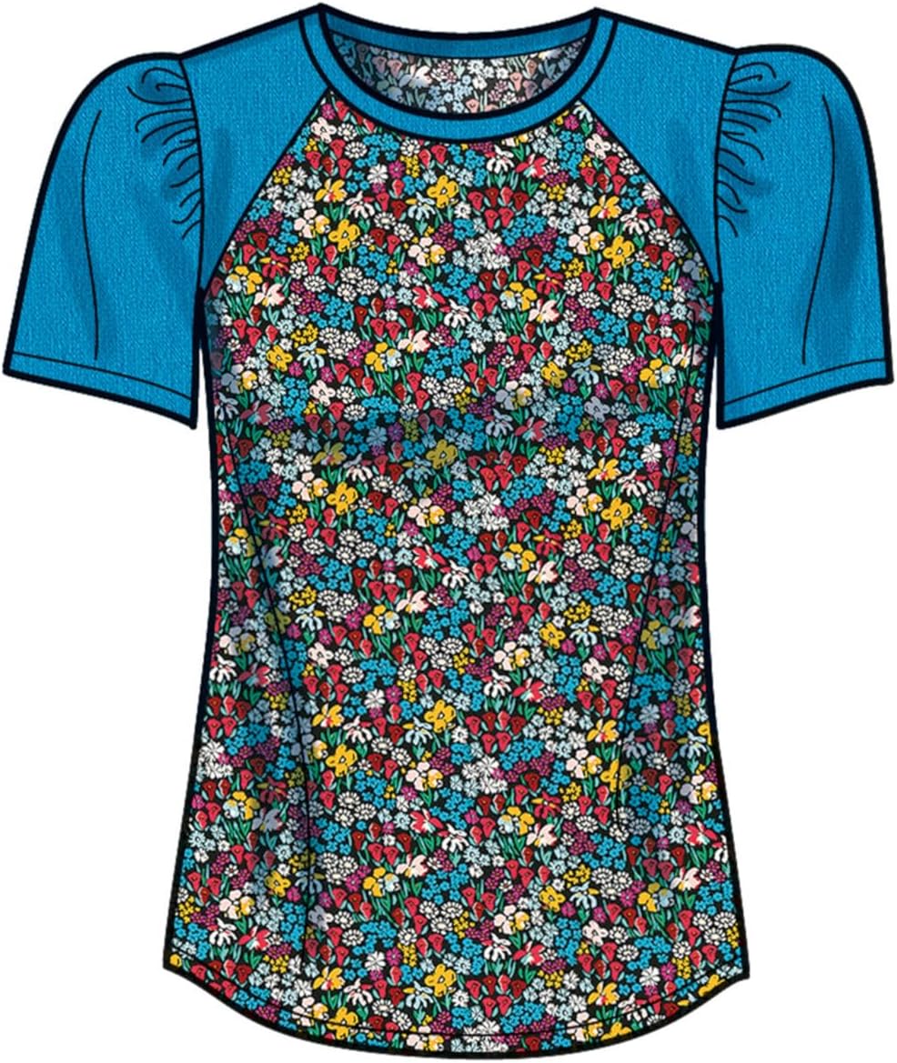 Simplicity Misses’ Knit Tops Kit de patrón de costura, código S9645, tallas XS-S-M-L-XL-XXL, multicolor