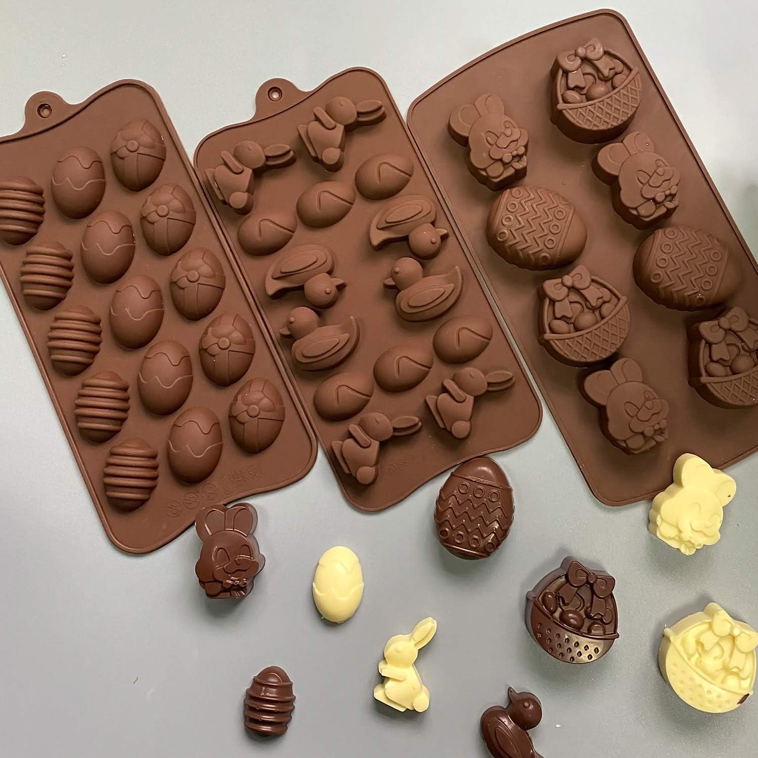 Moldes para huevos de Pascua, moldes de chocolate, utilizados para hacer, moldes de dulces de chocolate de conejo de Pascua, huevos de Pascua y
