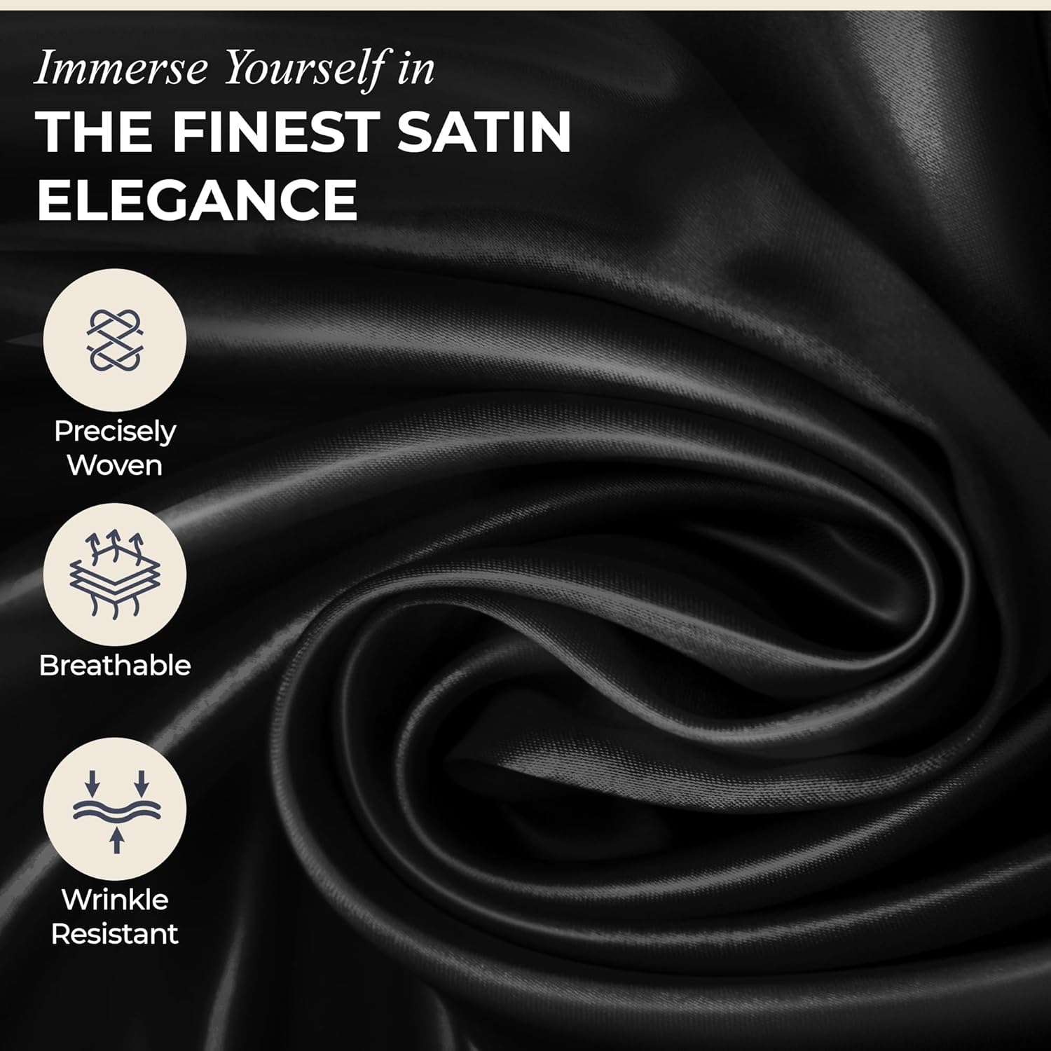DECOLURE Juego completo de sábanas de satén de 6 piezas  Sábanas de satén de seda de lujo para hotel, elegantes y sedosas, suaves y sedosas, juego