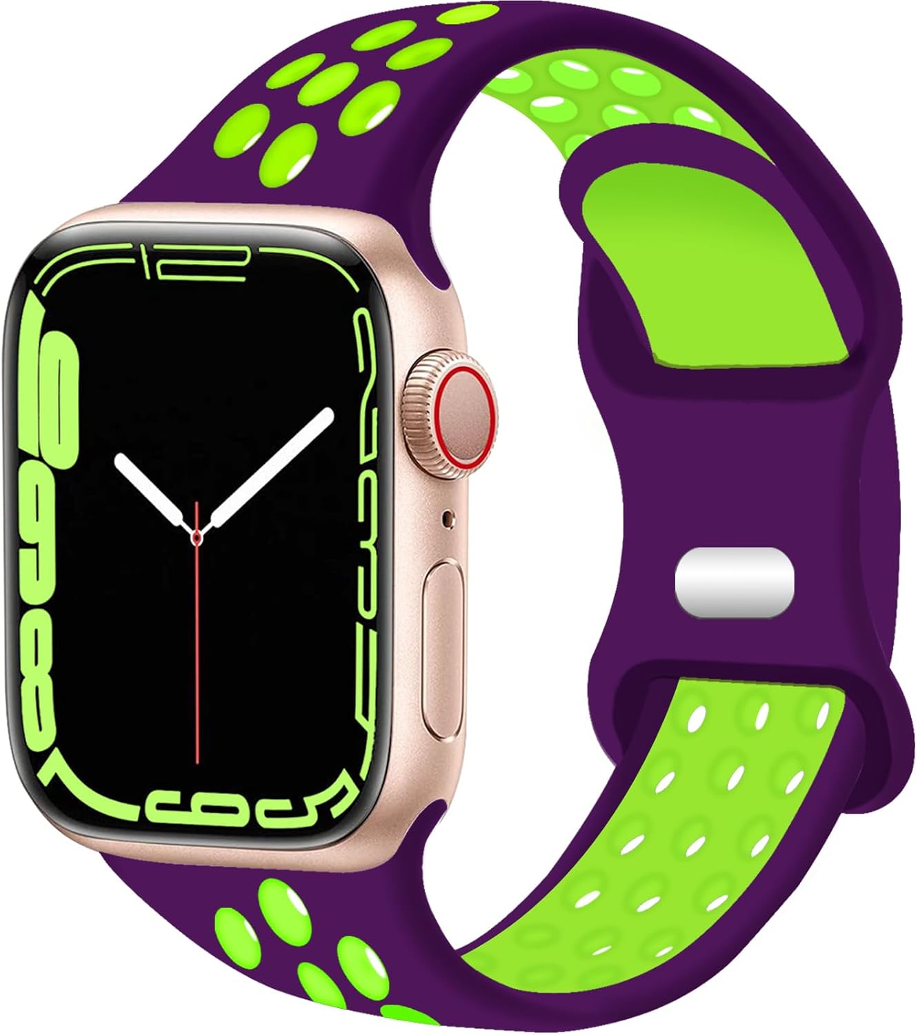 Compatible con Apple Watch Band de 1.929 in 1.772 in 1.732 in 1.654 in 1.614 in 1.575 in 1.496 in, correa deportiva de silicona transpirable de