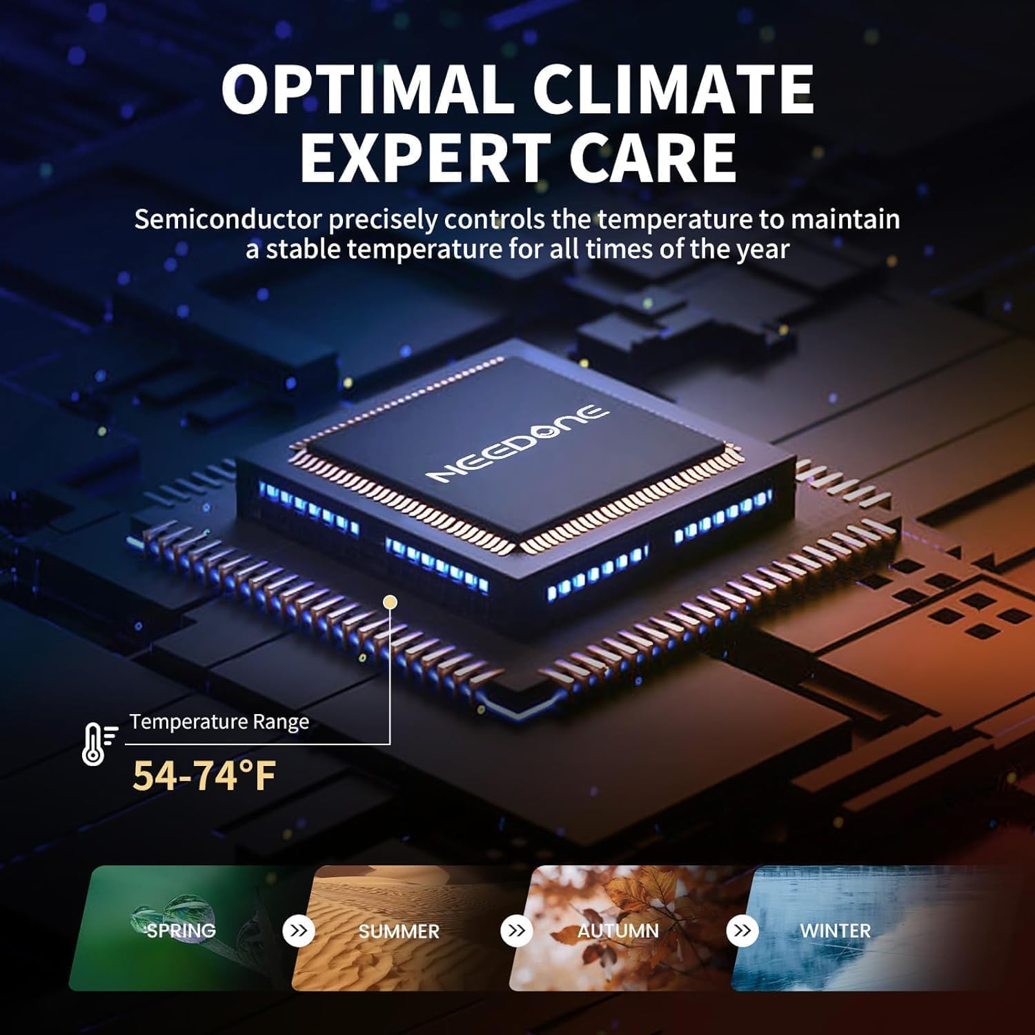 NEEDONE Humidor eléctrico de 23 litros con sistema de control silencioso de calefacción y refrigeración, gabinete termostático para 150 unidades con