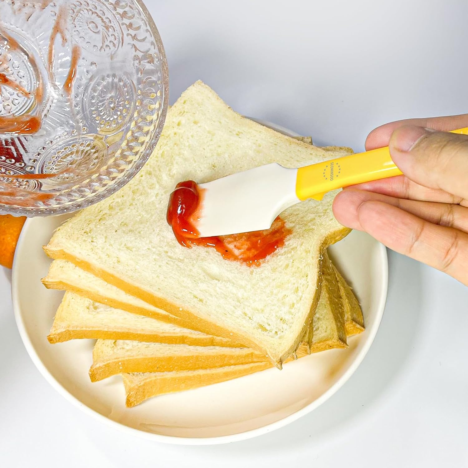 12 espátulas de silicona para esparcir mermeladas, raspador aplicador de mantequilla de maní, práctica espátula esparcidora de miel, espátula