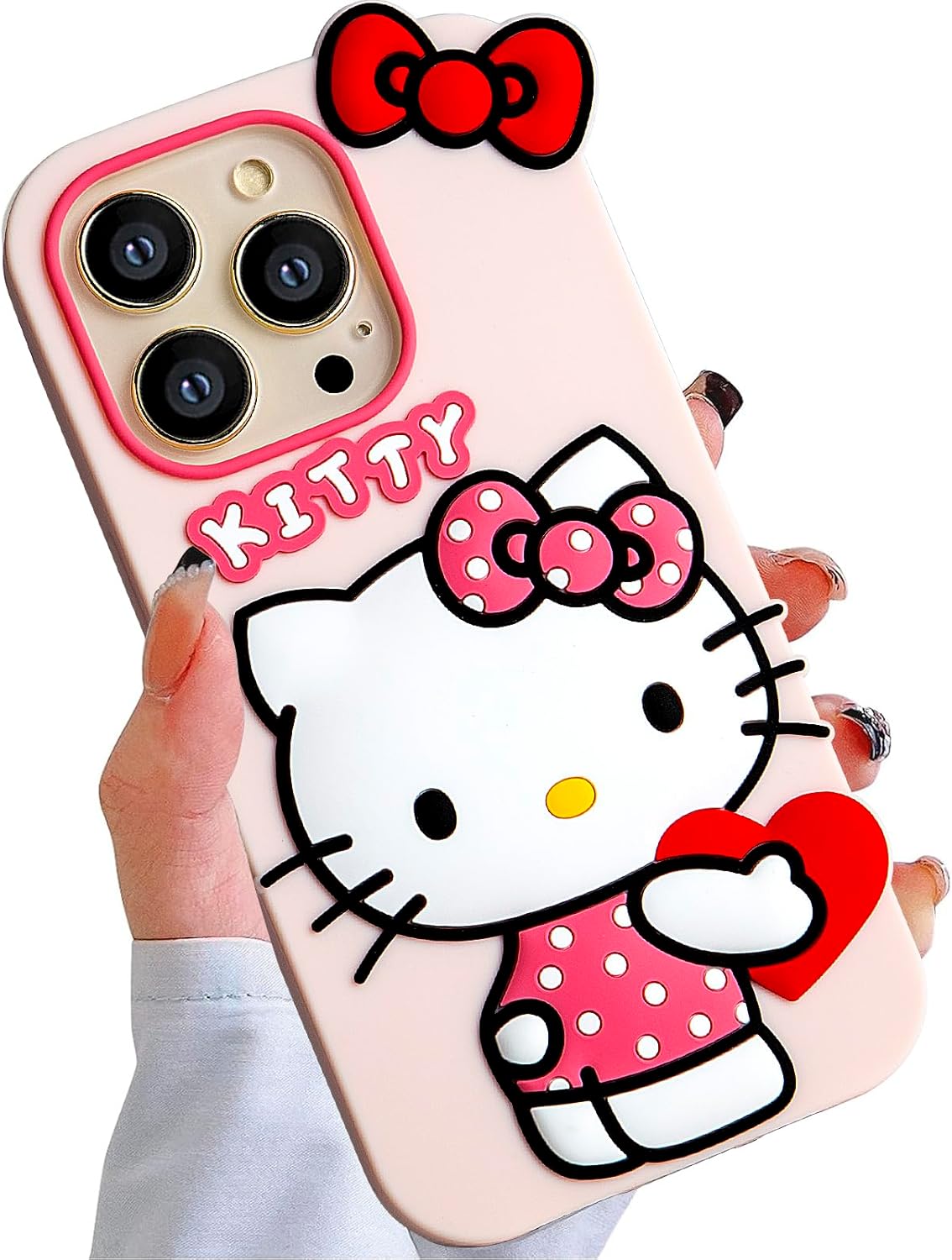 Funda compatible con iPhone 15 Pro Max, funda de silicona suave con personajes 3D de caricaturas para niños, niñas y mujeres