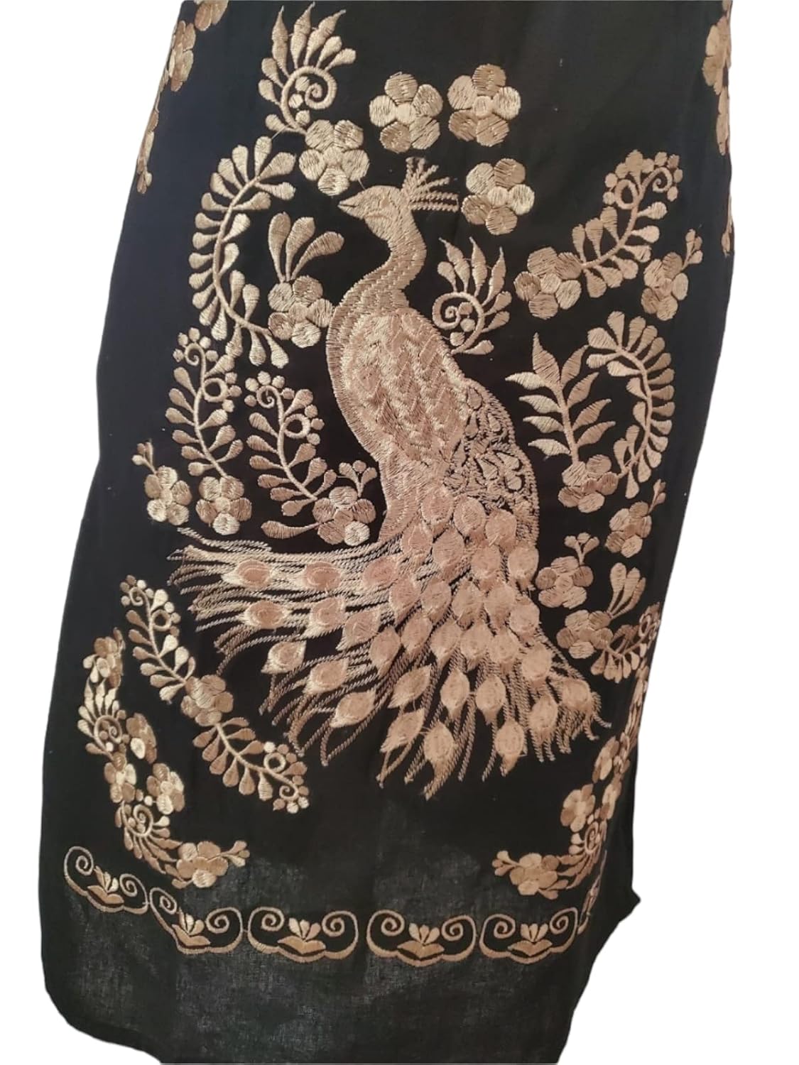 Authentic Mexican Embroidered Dress from Mexico womens vestidos bordados mexicanos huipil black colorful dress vestidos long traditional bordados