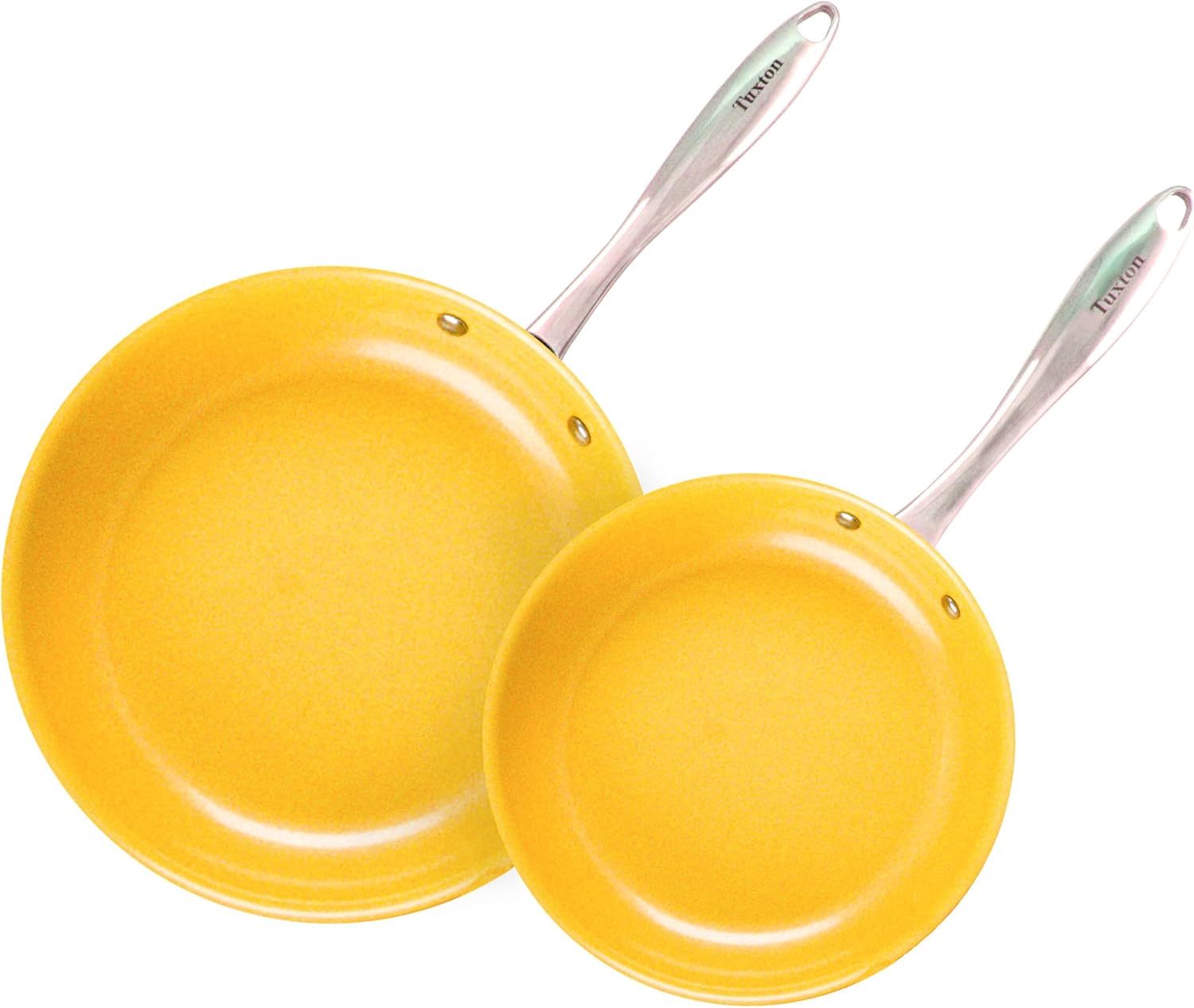 Concentrix – Sartenes antiadherentes de color, 8 y 11 pulgadas, amarillo azafrán acero inoxidable con revestimiento antiadherente de cerámica, acero