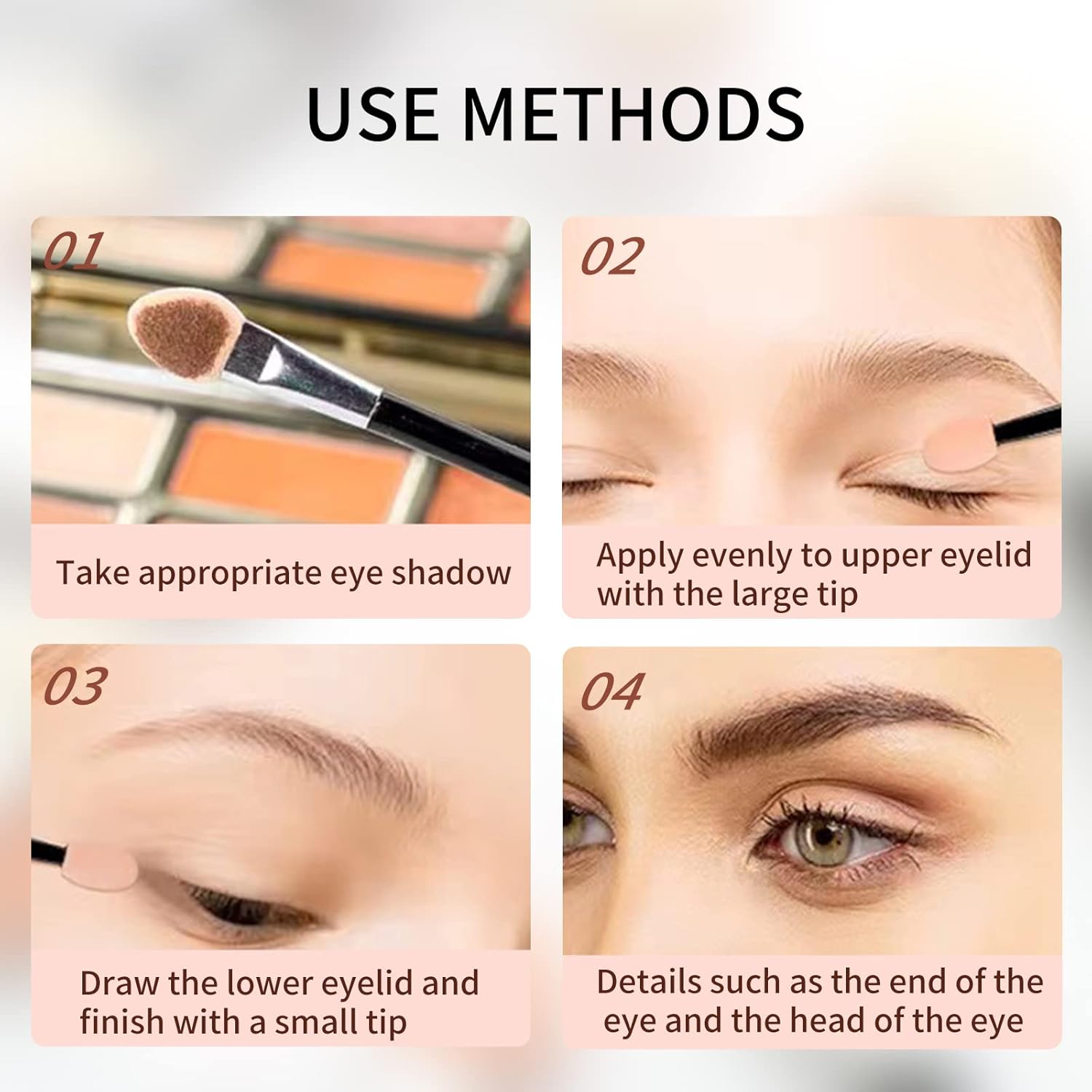 Neuorge 30 aplicadores desechables de sombra de ojos de doble cara, brochas profesionales de esponja de doble cabeza, herramienta cosmética de